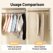 Space Saving Hanging Vacuum Clothes Organizer Storage Bag