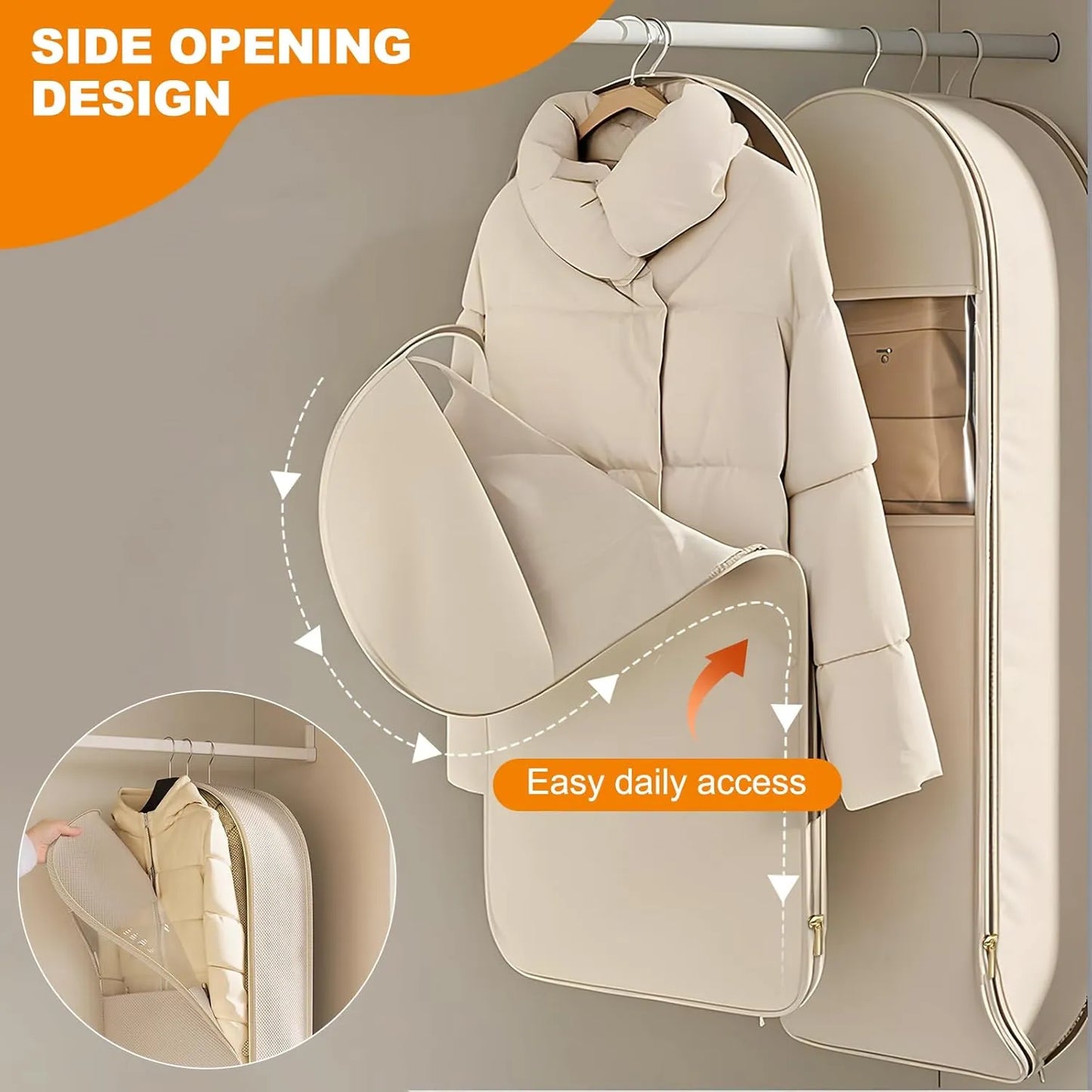 Space Saving Hanging Vacuum Clothes Organizer Storage Bag