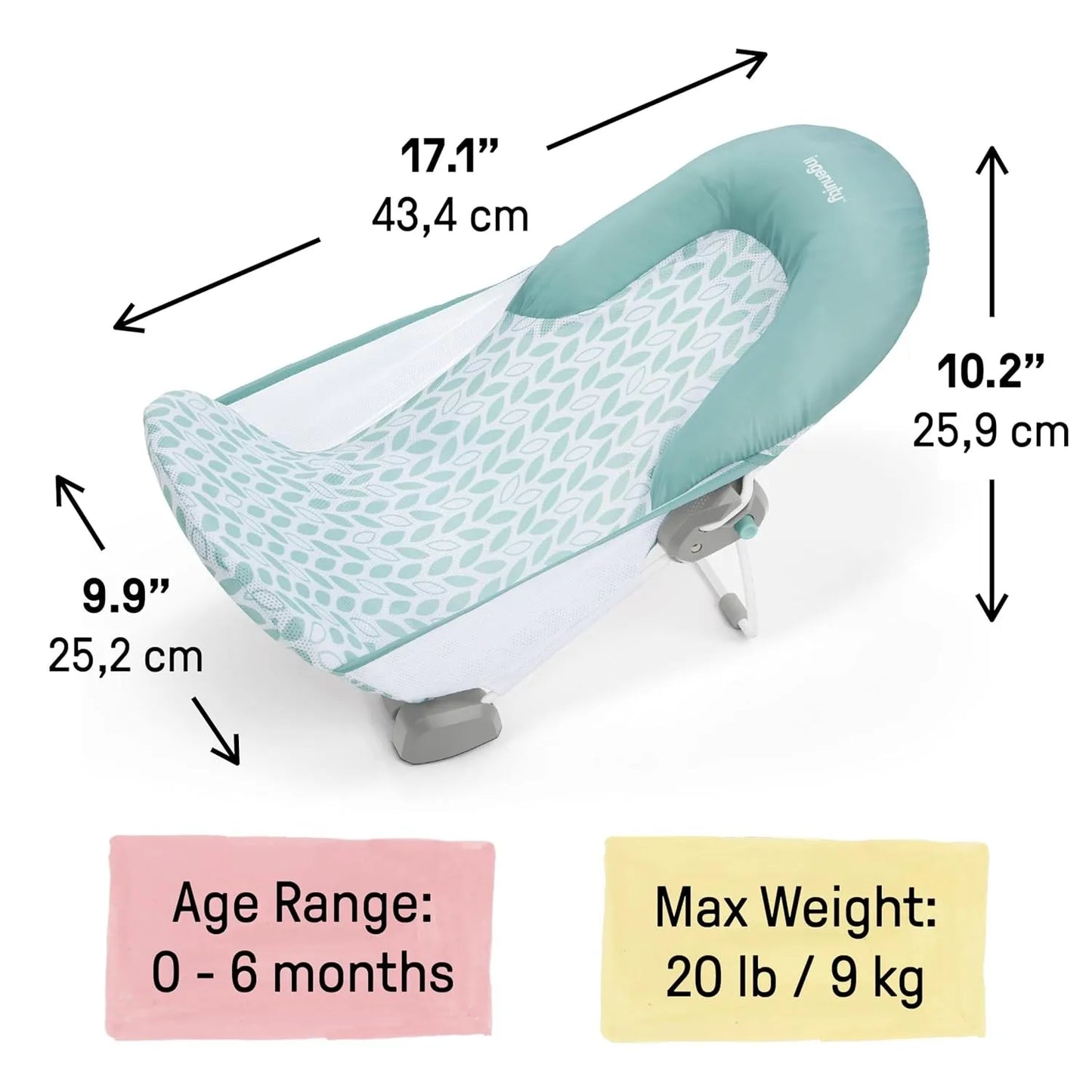 Foldable Baby Bath Seat 2 Position Non-Slip & Safe