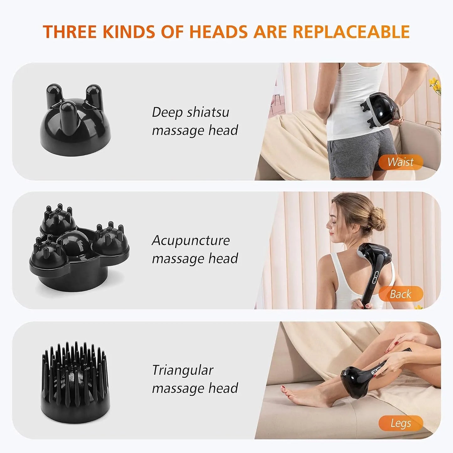 Dual Head Deep Tissue Muscle Pain Relief Massager With Red Light