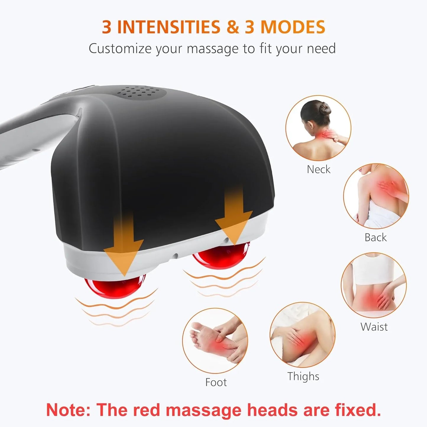 Dual Head Deep Tissue Muscle Pain Relief Massager With Red Light