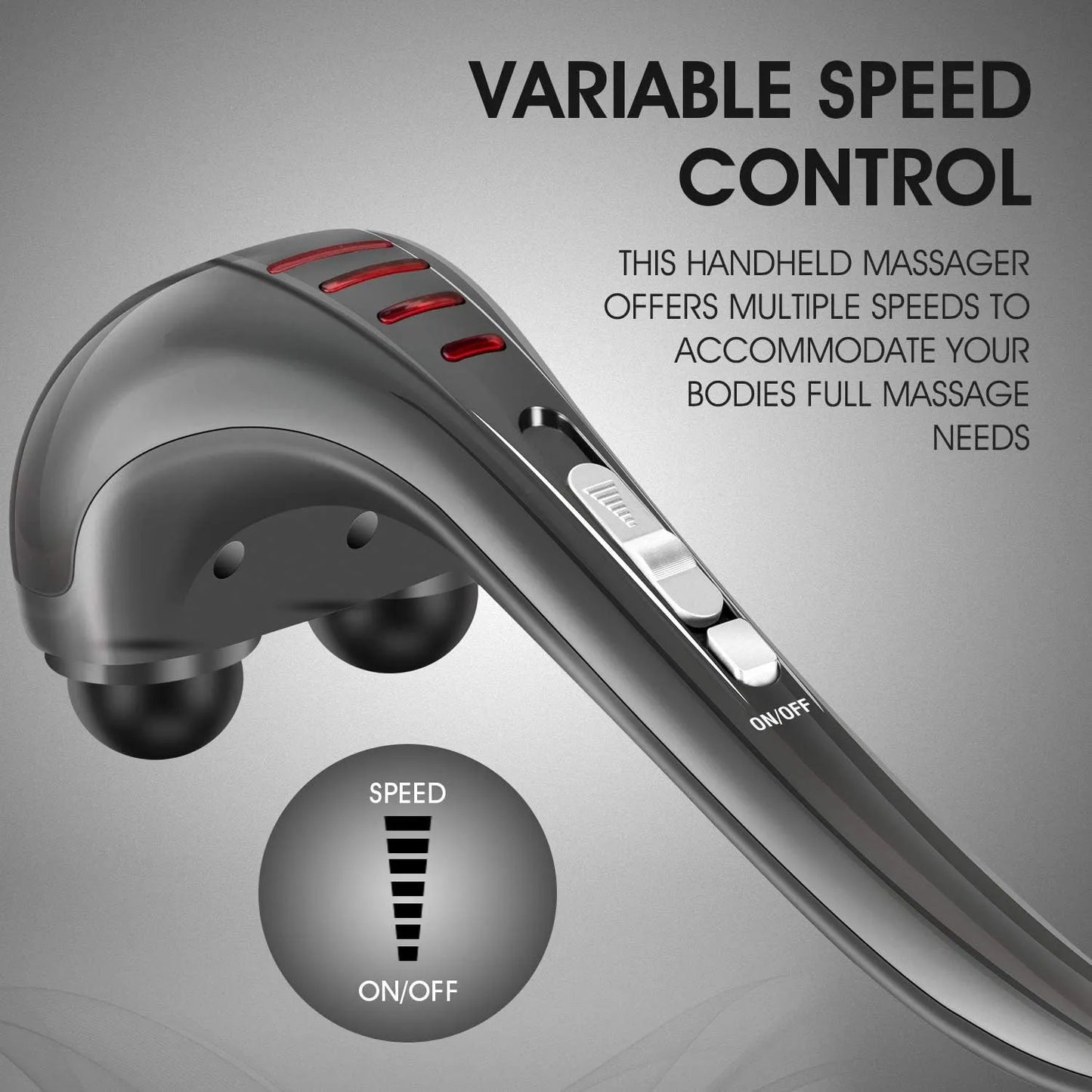Dual Head Deep Tissue Muscle Pain Relief Massager With Red Light