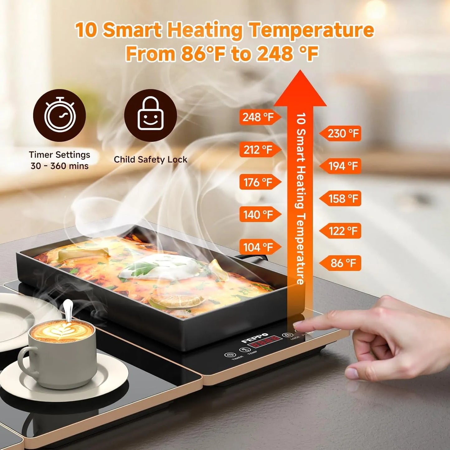 4 in 1 Premium Electric Fast Heating Food Warming Tray