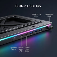 LED Laptop stand With USB-C Docking Station