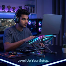 LED Laptop stand With USB-C Docking Station