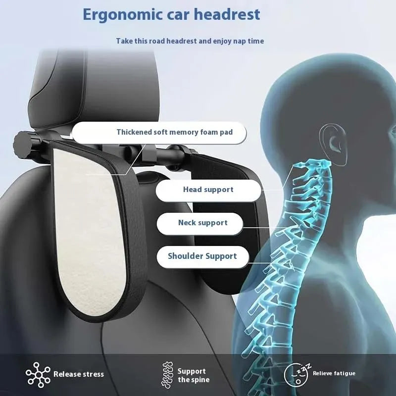 Universal Height Adjustable Car Headrest Cushion for Relaxed Travel Comfort