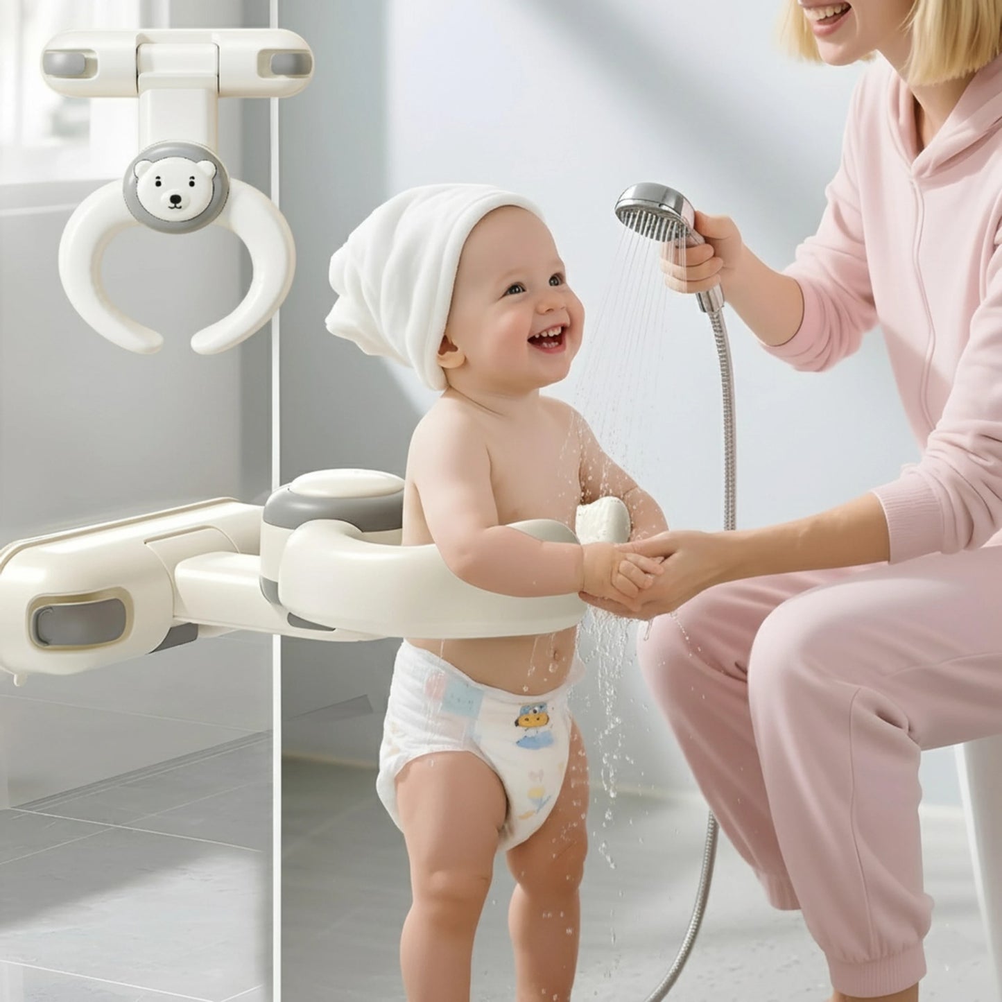 Adjustable Wall-Mounted Suction Baby Bath Holder