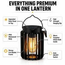 LED Solar Iron Basket Tungsten Lamp