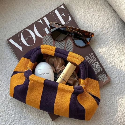 Striped Knit Luxe Everyday Essentials Clutch