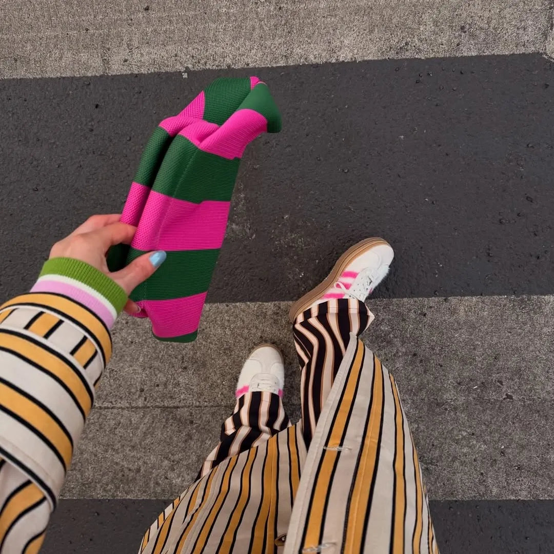 Striped Knit Luxe Everyday Essentials Clutch