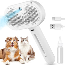 Skin-Friendly Self Cleaning Cat Grooming Brush with Diffuser Comb
