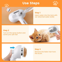 Skin-Friendly Self Cleaning Cat Grooming Brush with Diffuser Comb