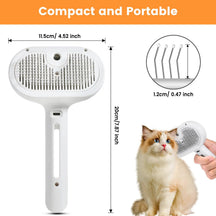 Skin-Friendly Self Cleaning Cat Grooming Brush with Diffuser Comb