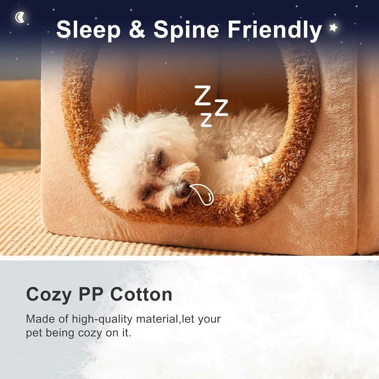 Comfort Plush Pet House Bed with Secure Cozy Space