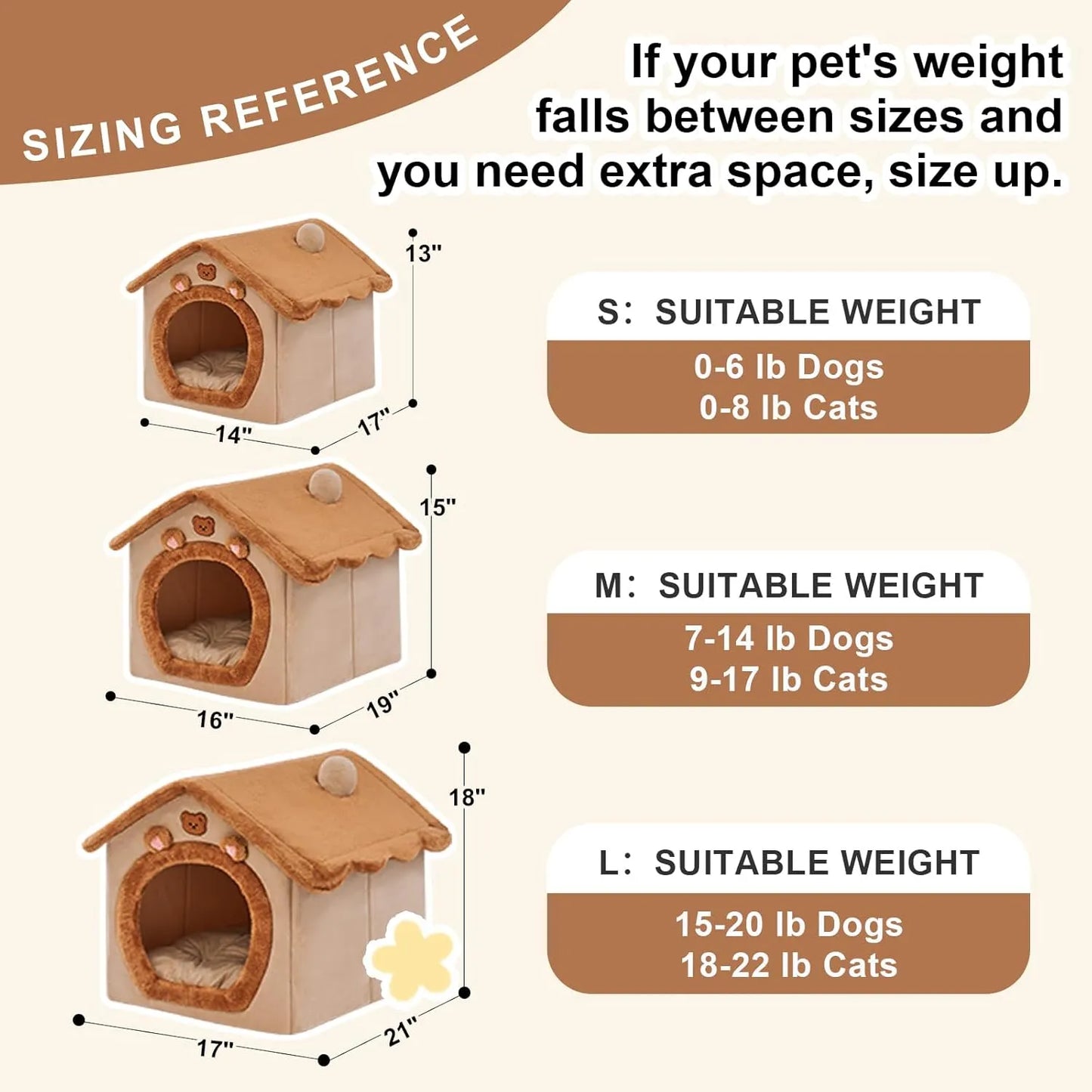 Comfort Plush Pet House Bed with Secure Cozy Space