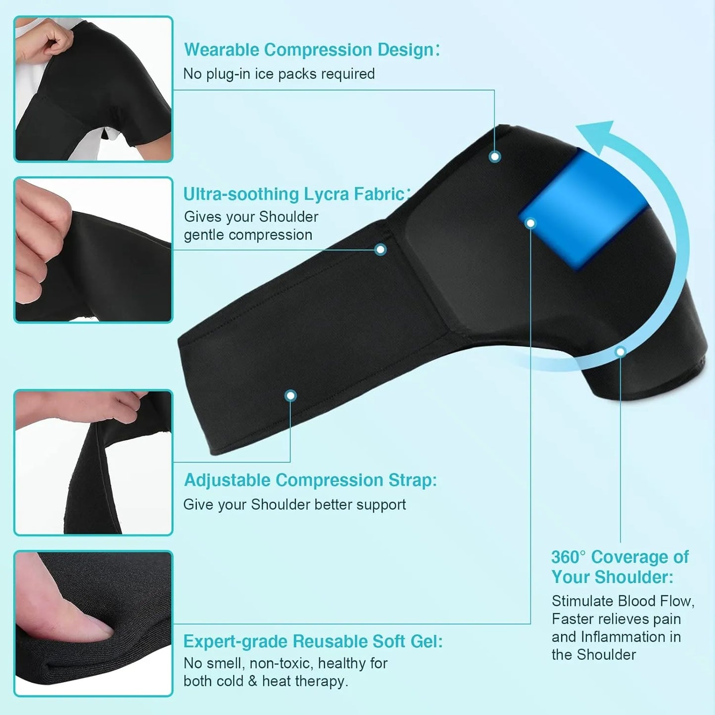 Instant Pain Relief Hot & Cold Shoulder Support Compression Wrap
