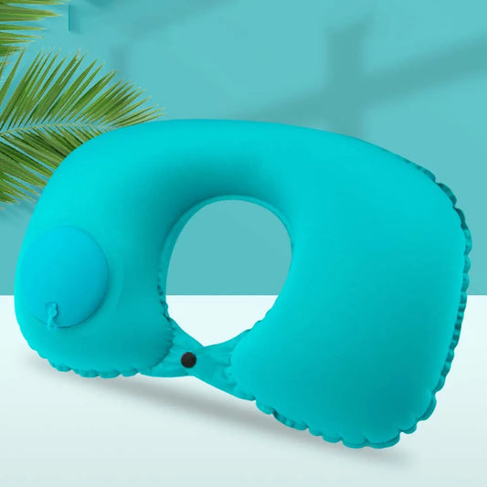 Ice Silk Inflatable U-shaped Pillow