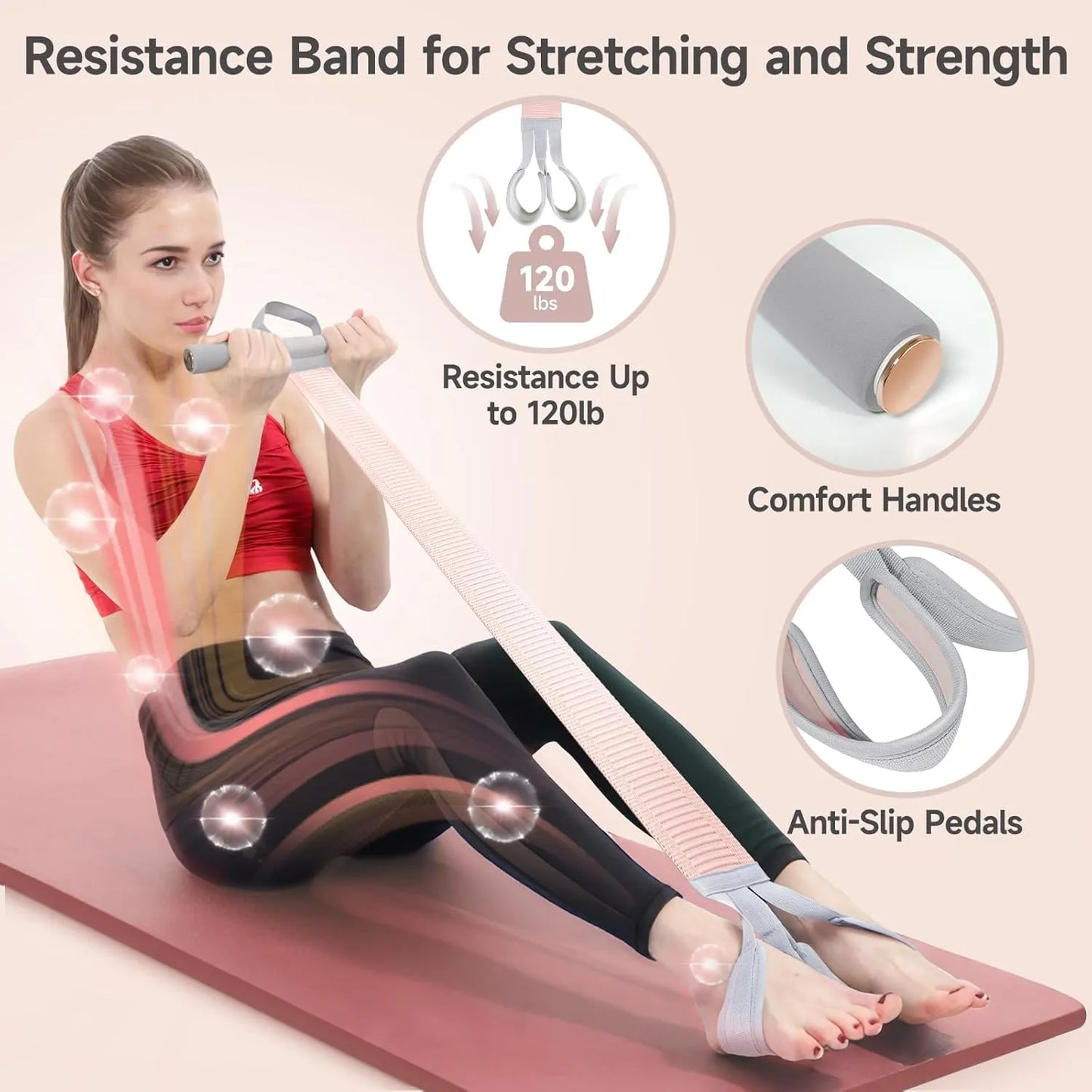 Full Body Toning & Stretching Band with Pedals