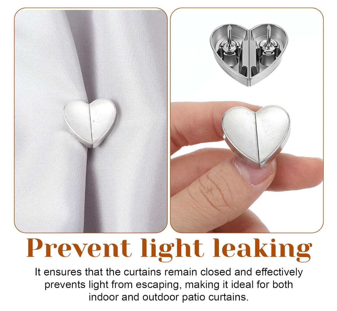 Heart-Shaped Magnetic Curtain Clips