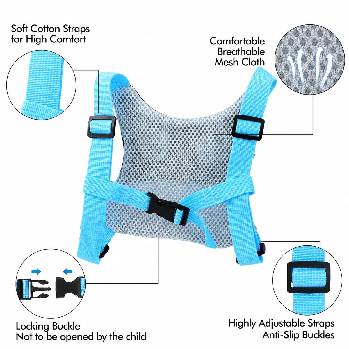 Baby Anti Lost Safety Walking Harness Toddler Safety Leash for Babies & Kids Boys and Girls