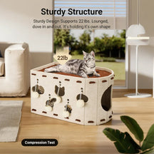 All-in-One Cat Playhouse with Scratch Lounge Bed