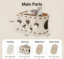 All-in-One Cat Playhouse with Scratch Lounge Bed