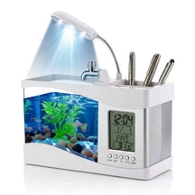 5-in-1 Smart Desktop Aquarium with LED, Clock & Fountain