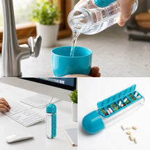 2-in-1 Water Bottle With Built-In Pill Organizer | Stay Hydrated & Never Miss Your Medicine Again