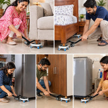 360° Rotating Heavy Duty Appliances & Furniture Mover With 1 High-Leverage Steel Crowbar Lifter, 4 Omnidirectional Wheeled Dollies
