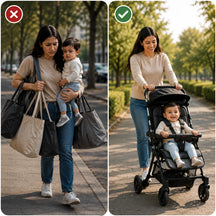 Ultra-Light Portable Baby Stroller with Push Handle, 4 Wheels & Portable Travel Buggy