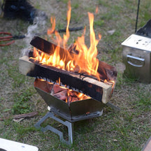Folding Stainless Steel Camping Fire Pit & Stove