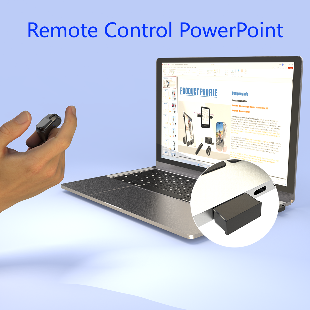 Wearable Wireless Smart Ring Remote & Air Mouse