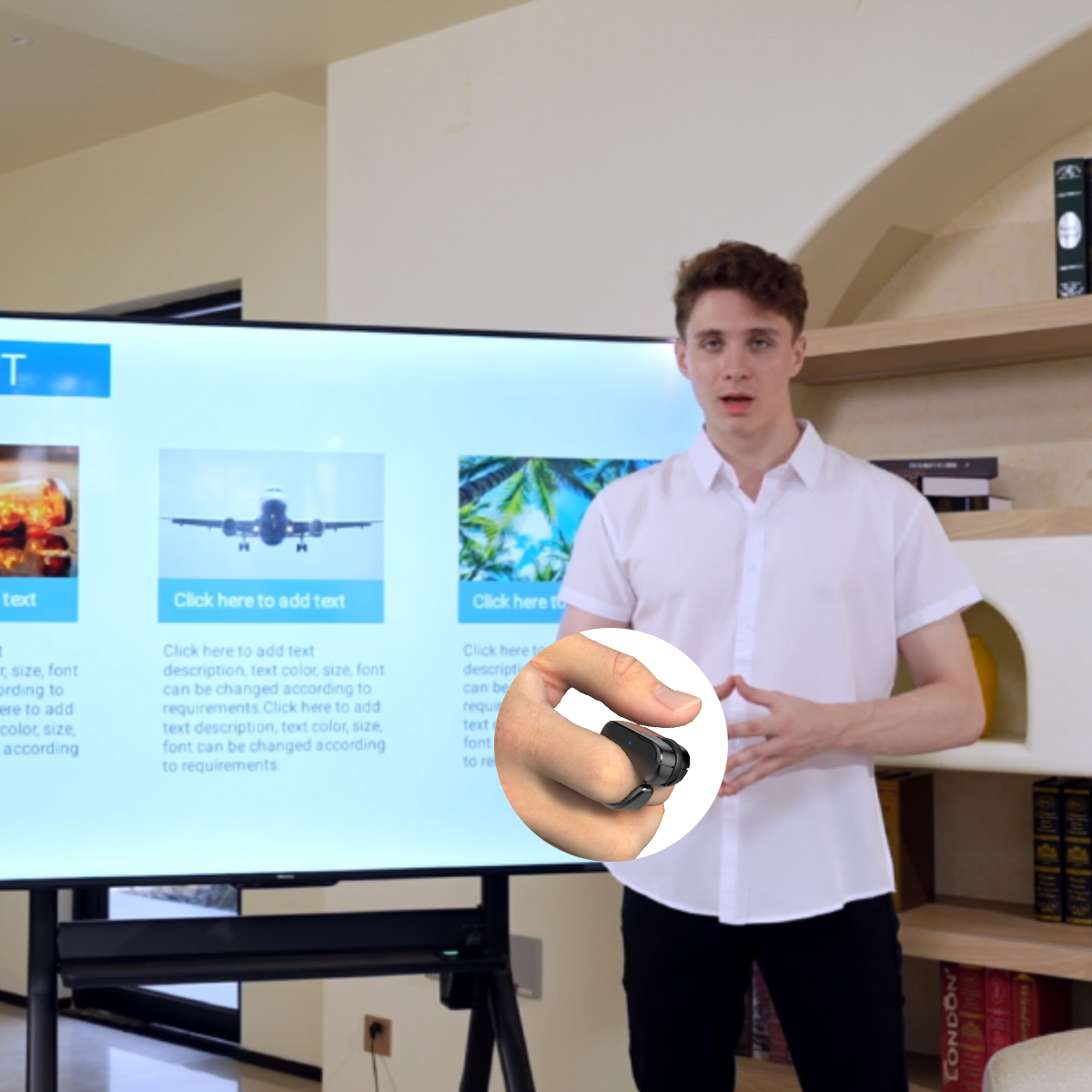 Wearable Wireless Smart Ring Remote & Air Mouse