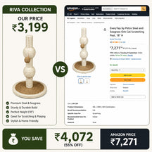 Multi-Function Sisal Cat Scratching Post with Teaser Spring Ball for Indoor Cats and Kittens
