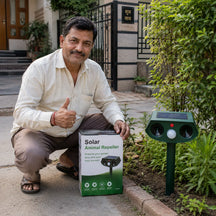 Waterproof Solar Powered Animal Repeller for Rats,Squirrels,Dogs,Foxes and Birds  with Motion Sensor & LED Flash