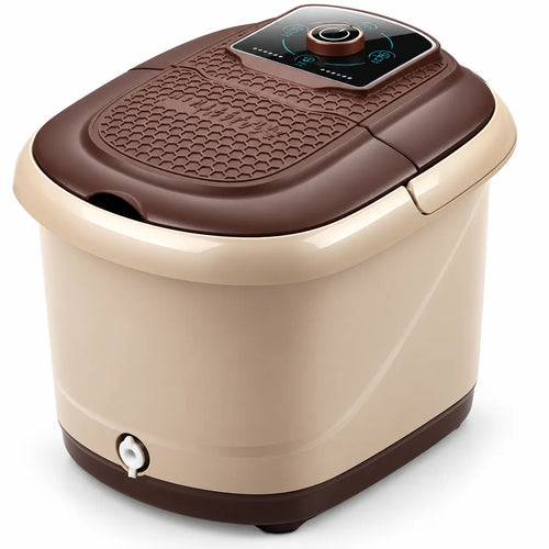 Electric Spa Foot Massager Machine With 8 Manual Rollers, Digital Panel, Bubble Bath & Water Heating Technology For Pedicure, Pain Relief & Foot Care