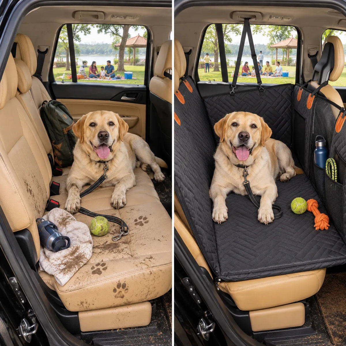 Car Seat Protector for Pets with 100% Waterproof for Car, SUV, Truck