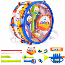 Rockstar Drum Set For Kids with 2 Drum Sticks and Microphone, Musical Instruments Playset, Birthday Gift for Boys and Girls