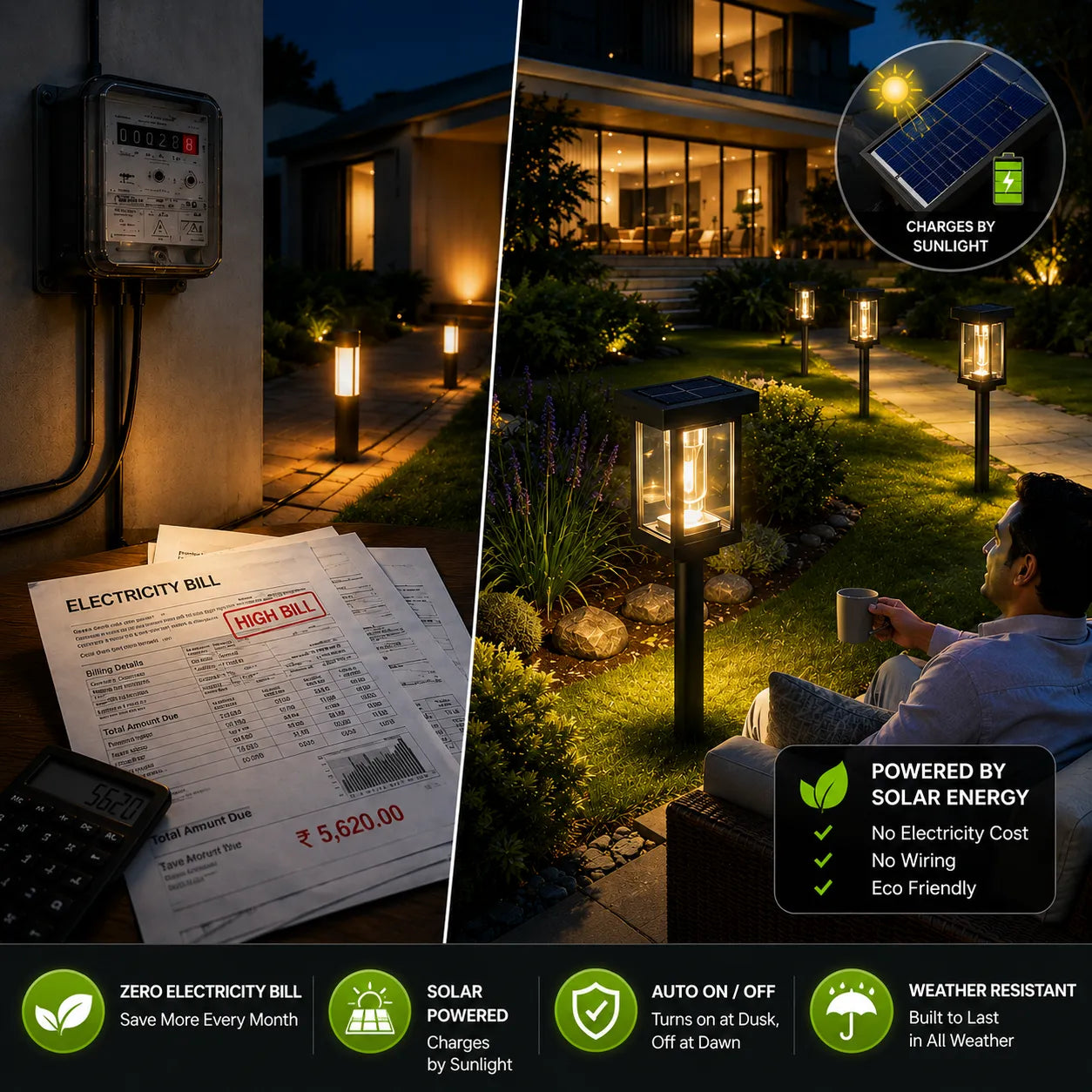 Weatherproof Outdoor Solar Lamps