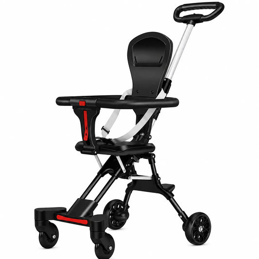 Ultra-Light Portable Baby Stroller with Push Handle, 4 Wheels & Portable Travel Buggy