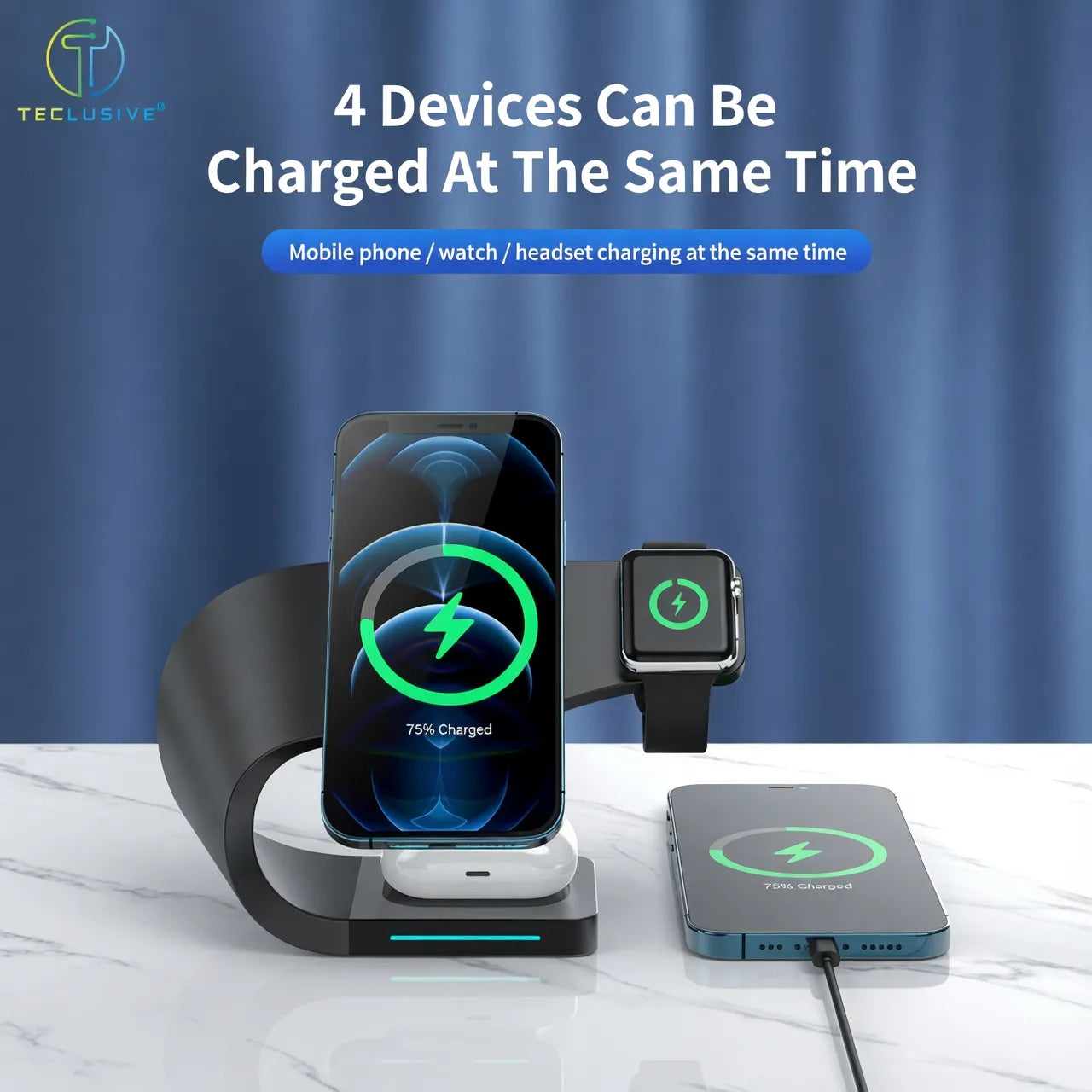 4-in-1 Fast Wireless Charging Station for Multiple Devices