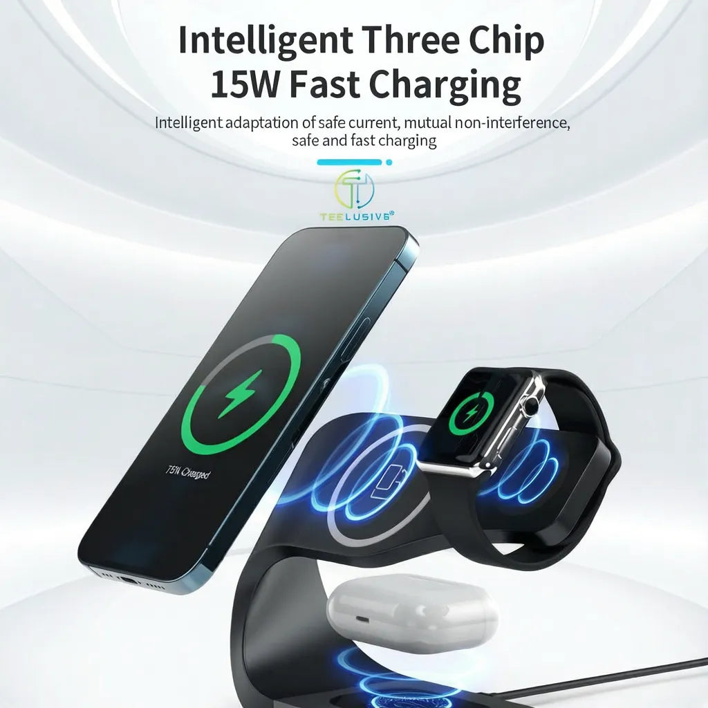4-in-1 Fast Wireless Charging Station for Multiple Devices