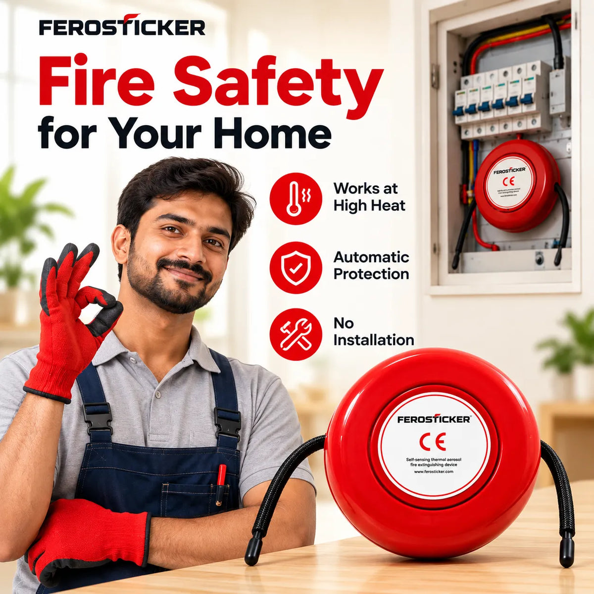 Automatic Aerosol Fire Protection System For large battery banks, engine rooms, electrical cabinets, off-grid systems, boats, RVs & technical compartments