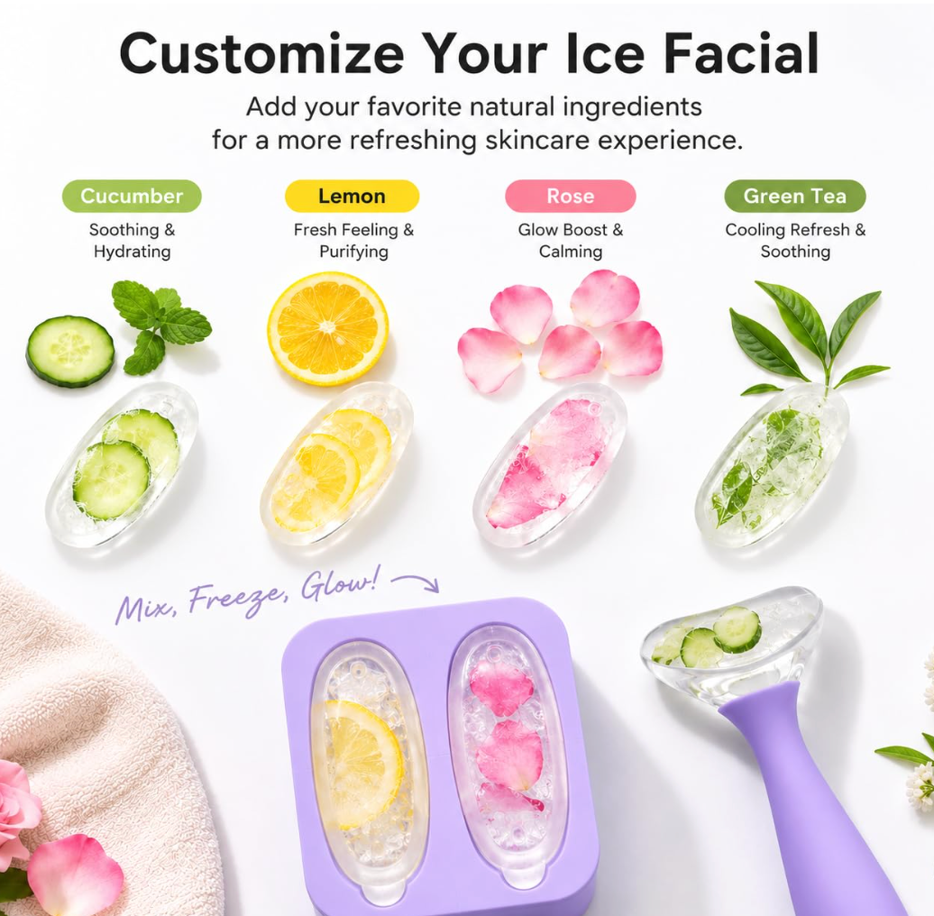 Reusable Silicon Face Ice Roller Massager