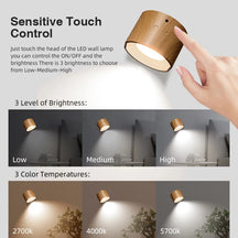 Wall Mounted Rechargeable Magnetic Lamp with Scones