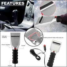 Car Heated Ice Snow Defrost Windshield Scraper