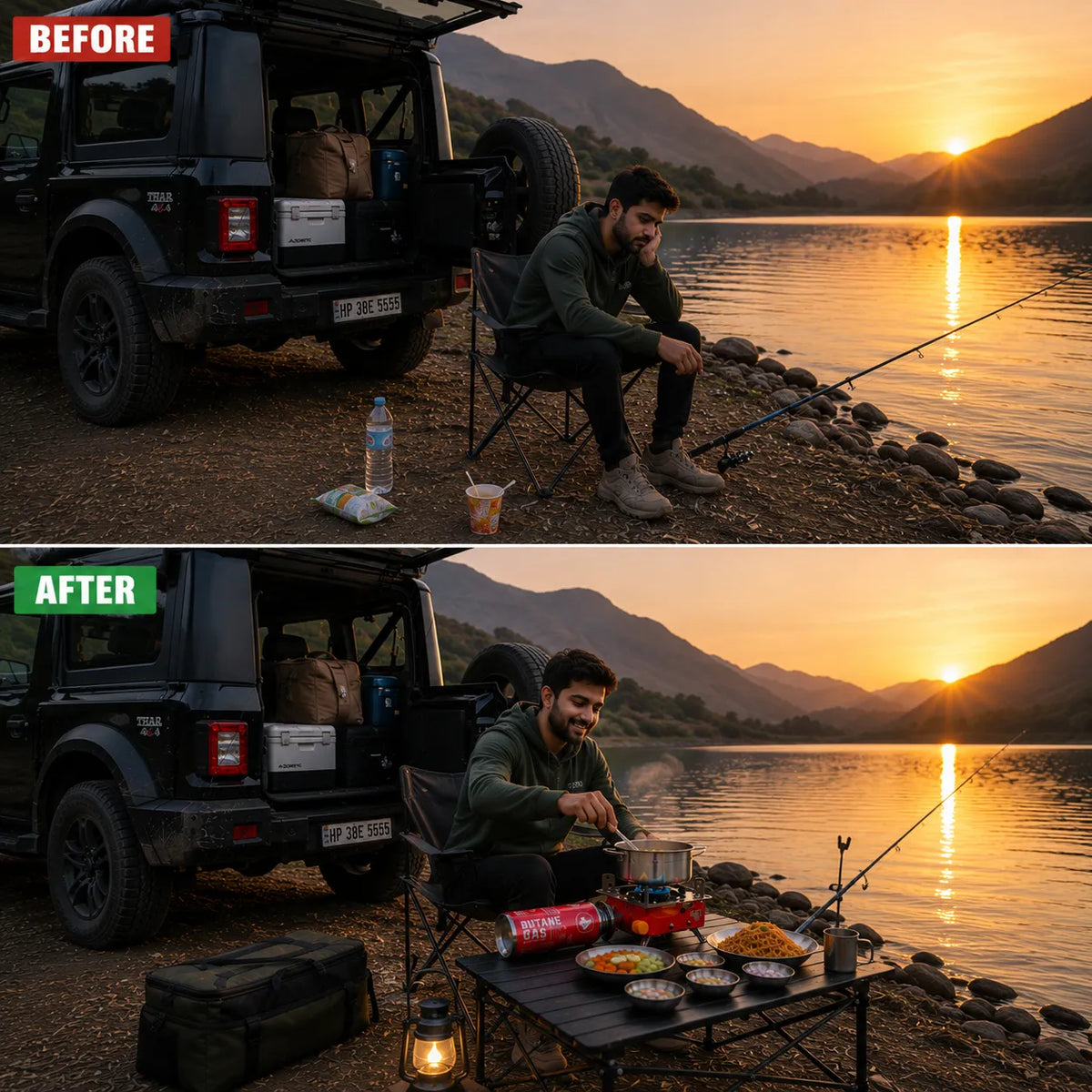 Portable Camping Gas Stove for Travel, Hiking, Outdoor Picnic & Emergency Cooking Use with Storage Bag