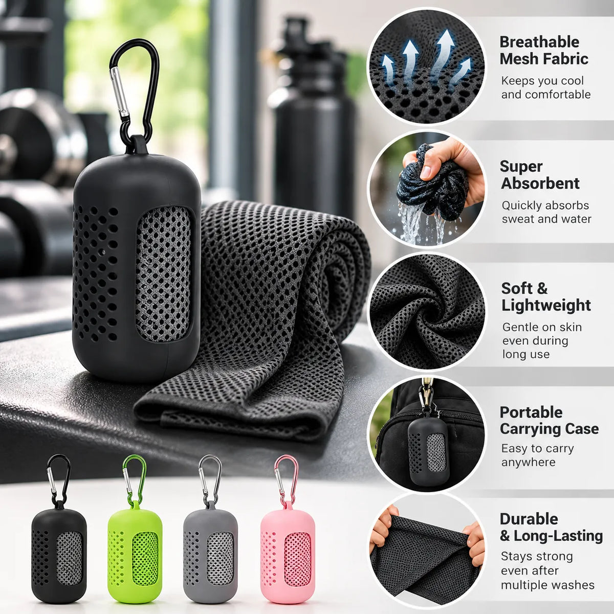 Professional Mini Portable Pocket Towel & High-Velocity Microfiber Quick-Dry Athletic Cloth