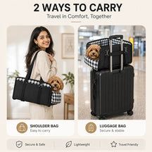 2-in-1 Pet Carrier & Console Seat Dog Car Seat for Small Dogs and Cats