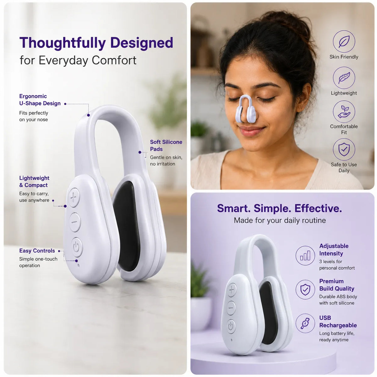 Electronic EMS Microcurrent Pulse Nose Beauty Device for Men & Women